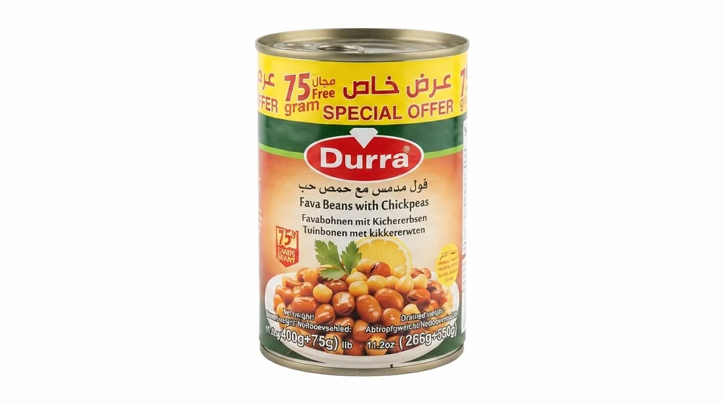 درة فول مدمس مع حمص حب 400 غرام