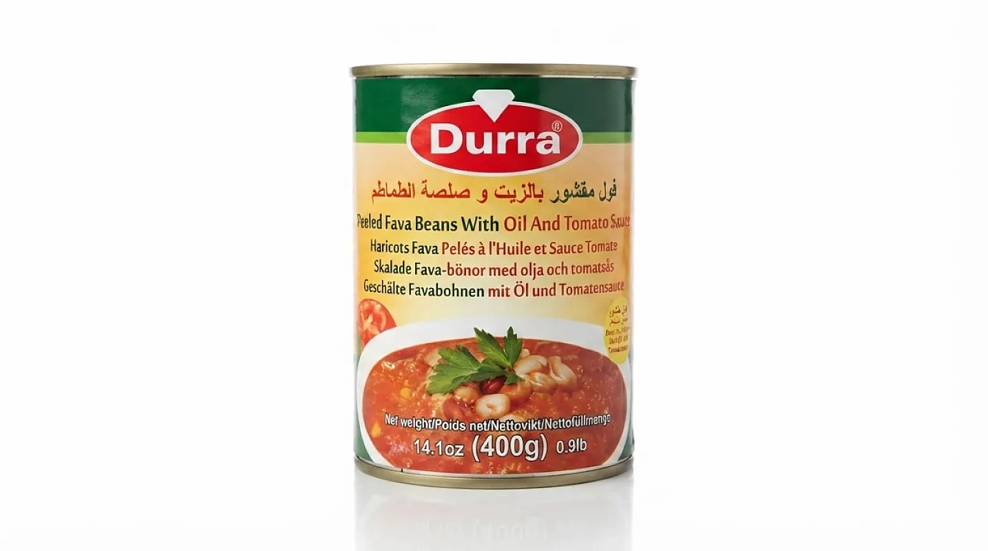 درة فول مقشور بالزيت وصلصة الطماطم 400 غرام