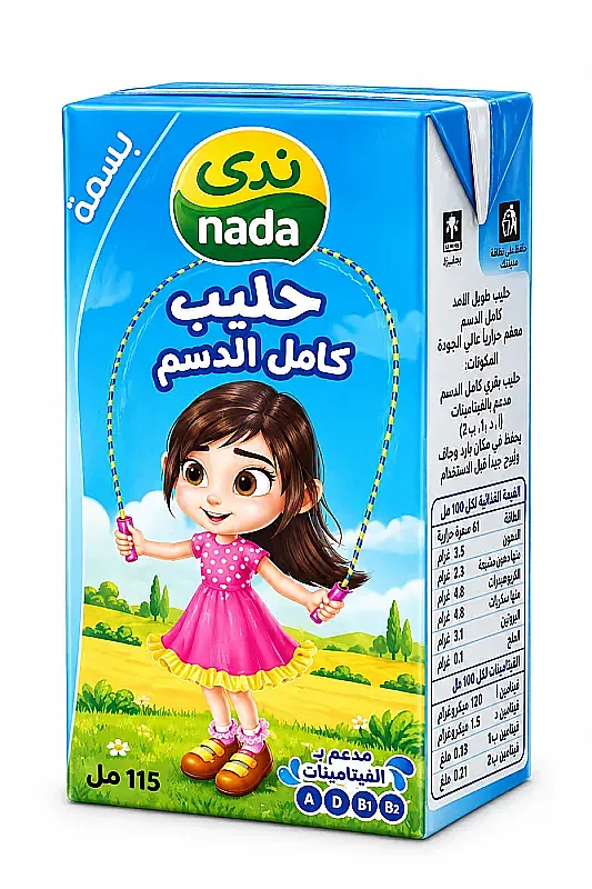 ندى حليب بسمة كامل الدسم 115 مل